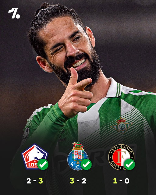 Crazy to think Real Betis missed out on Champions League football for 21 years and now they have a flawless record winning their first three matches 😮‍💨💯

73-year old Manuel Pellegrini is working wonders 🟢👏