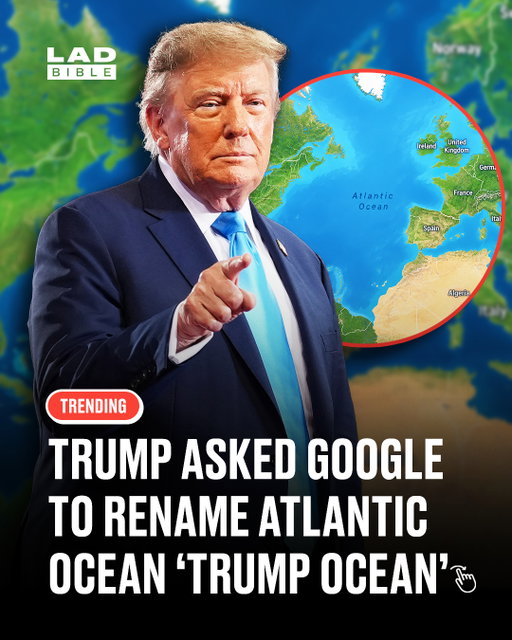 Google were quick to shut him down 😬⁠
⁠
Donald Trump has claimed that Google CEO Sundar Pichai turned down his suggestion to rename the Atlantic Ocean the 'Trump Ocean'.⁠
⁠
Speaking at a rally in South Carolina, the US president said he'd contacted the tech giant about changing the name on Google Maps, having previously secured changes to how the Gulf of Mexico and Lake Ontario are labelled for US users.⁠
⁠
According to Trump, Pichai wasn't quite as keen on this latest idea.⁠
⁠
"No, no, no. This time I’m not doing it," Trump quoted Pichai as saying, explaining that oceans span multiple countries.⁠
⁠
Trump eventually told the crowd he'd probably abandon the idea, adding: "I think let's keep it the Atlantic Ocean."⁠
⁠
Google had not publicly confirmed the alleged conversation at the time of reporting.⁠
⁠
#Trump #AtlanticOcean #LADbible