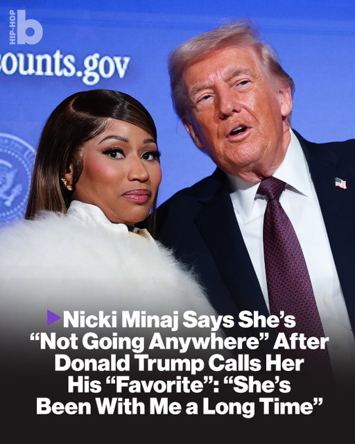 Nicki Minaj is standing by her support for President Donald Trump, declaring she’s “not going anywhere” as she continues building ties with his administration.⁠
⁠
Trump gushed about Minaj during an Oval Office meeting earlier this week. “There she is, my favorite. She’s been with me a long time. I won’t say how long,” he said.⁠
⁠
Read more about Minaj’s continued support for Trump and Cyndi Lauper’s response to it at the link in bio. (edited)
