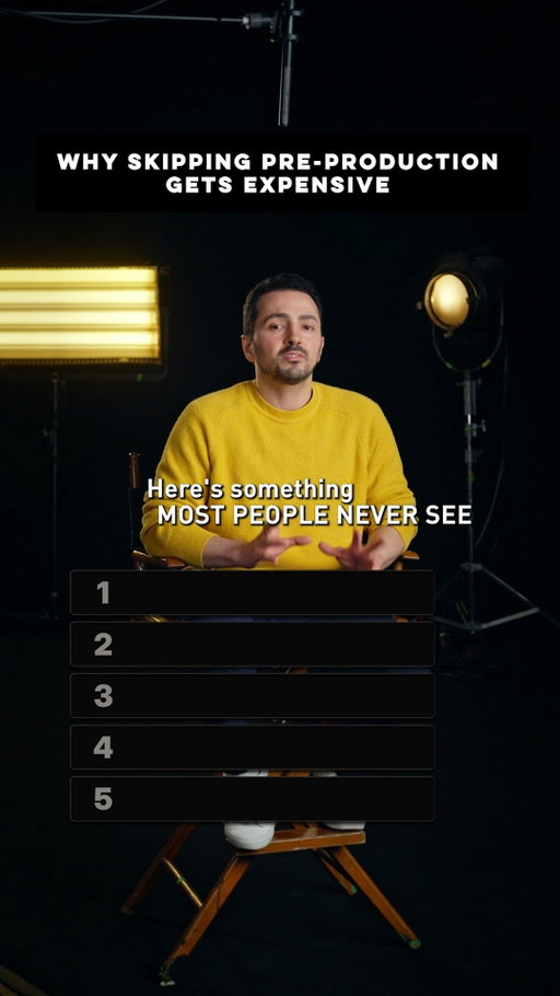 Are you overspending on your video production strategy? 

Every unanswered question gets more expensive the closer you get to shoot day. 

We lock in these 5 variables early so the budget goes toward the final image, not logistical fixes.