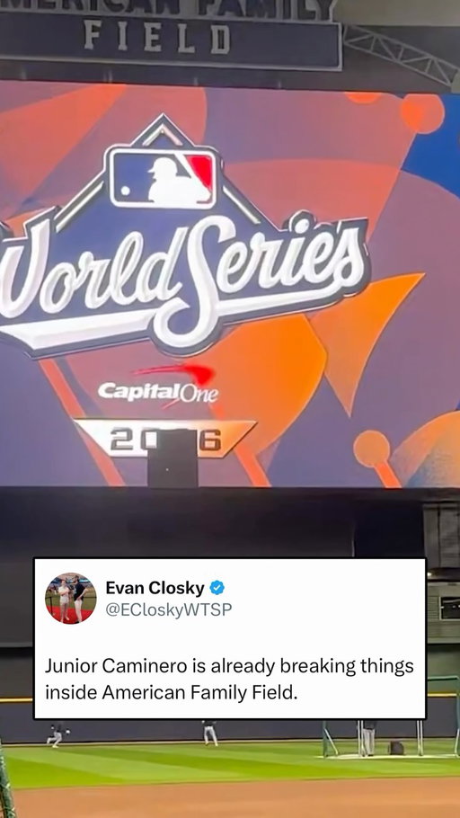 Junior Caminero did damage to the scoreboard in Milwaukee while taking batting practice ahead of the World Series

(via @eclosky) 

#mlb #baseball #rays #brewers #worldseries