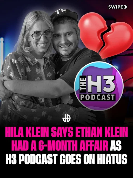 Hila Klein has accused her husband Ethan Klein of having a six-month affair, calling it a "living nightmare," less than 12 hours after he announced The H3 podcast was going on an indefinite hiatus on October 22. In an Instagram post, Hila said she sensed something was wrong but her questions were dismissed, and that he eventually admitted to the affair after being caught in a lie. She described the betrayal as "immeasurable," saying the person she loved and trusted for 20 years "evaporated overnight," and that she is now in survival mode navigating separation, co-parenting, and heartbreak while focusing on herself and her children. The H3 podcast crew said they were "shocked, angry, and heartbroken" and agreed they would not continue working with Ethan involved or profiting in any way.