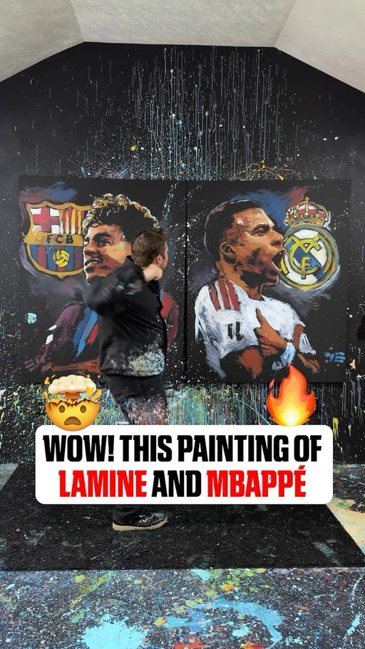 This painting of Lamine Yamal and Kylian Mbappé right before ELCLÁSICO 🔥🙌

Watch ELCLÁSICO on ABC and ESPN+ 🍿