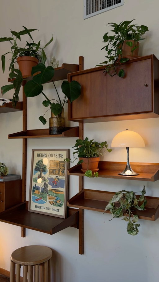 This is my favorite piece of furniture in my home, no question about it. Sleek, solid wood - built to last. These bookshelves have been a dream of mine for 3 years now and I’m so happy to finally have it in my home.

Linked in my bio 🫱🏼‍🫲🏽
.
#midcenturyfurniture #interiordesign #midcenturymodernhome #bookshelvesofinstagram #homeupdates