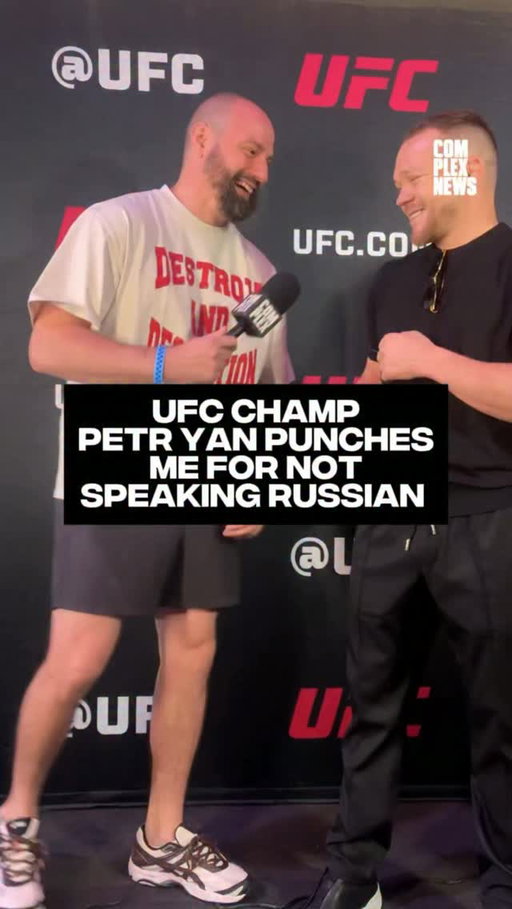 Before the UFC 333 press conference, @petr_yan joked around with Complex’s @matthewjwelty for being Armenian and not speaking Russian.