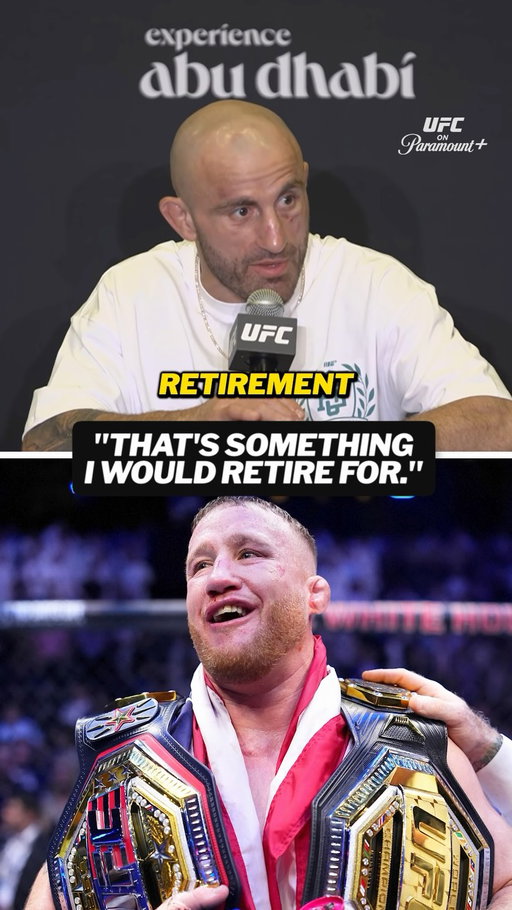 Alexander Volkanovski says he would be willing to retire after being given the opportunity to fight Justin Gaethje for the lightweight title: 

“I don’t want to hold divisions up, but I believe we could do this and not hold the divisions up.

That’s something I’d retire for. If they want to give me that opportunity, win or lose I’d retire.”