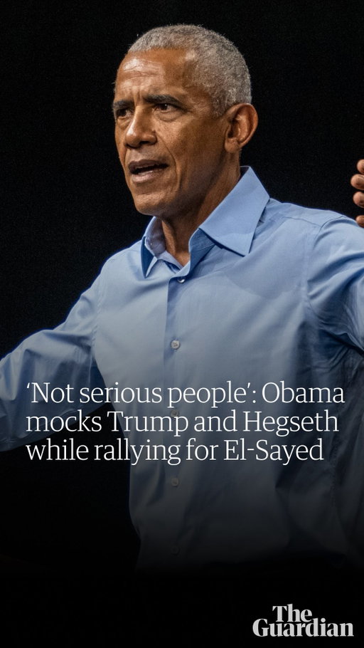 'What's up with the gold?'

Barack Obama delighted a crowd of Democratic voters in Michigan as he went after Donald Trump and Pete Hegseth.

During a rally for the Michigan Senate candidate Abdul El-Sayed on Saturday evening, Obama took a number of withering jabs at the president and his defense secretary.

In particular, the former president mocked Trump's focus on renovations and adding gold to everything. “He’s got the White House looking like Saddam Hussein opened a Cheesecake Factory,” he remarked.

Then Obama turned his aim to Hegseth, asking "how much time do you think this man spends in front of the mirror every day?"

Follow the link in bio for the full story.