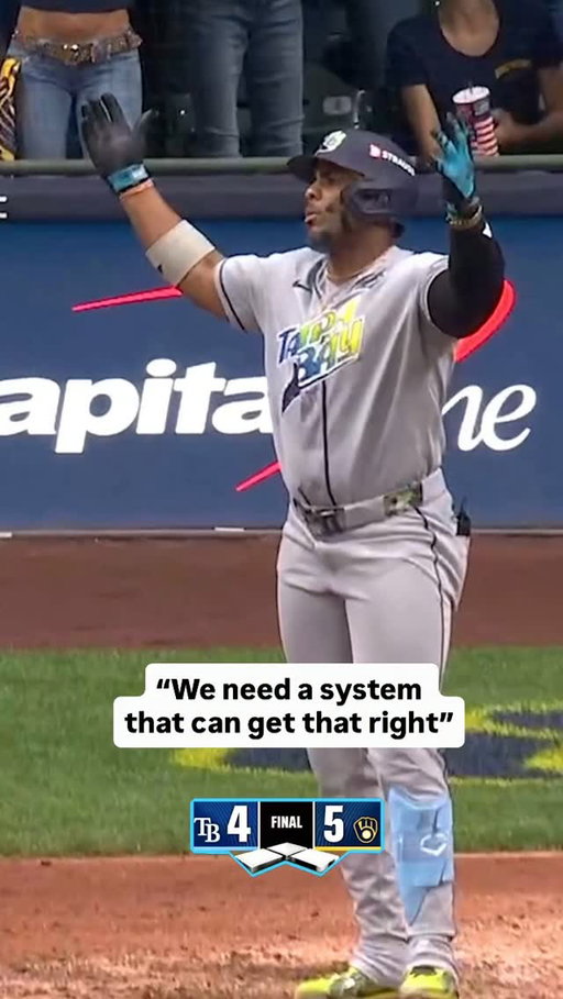 Yandy Diaz was mad at the umpire for calling this a swing to end the game

#mlb #baseball #sports #worldseries #umpire