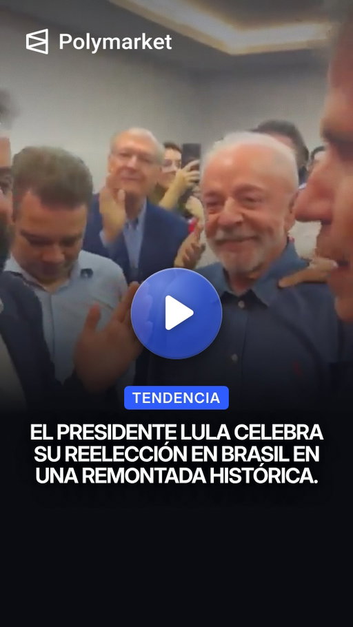Luiz Inácio Lula da Silva habría sido reelegido presidente de Brasil este domingo (25), tras una disputada segunda vuelta electoral frente a Flávio Bolsonaro.

La contienda estuvo marcada por la polarización política y una fuerte movilización de ambos bandos. Sin embargo, el resultado definitivo debe confirmarse con datos oficiales del Tribunal Superior Electoral (TSE).

Sigue a @polymarketespanol para seguir los mercados que mueven el mundo.
