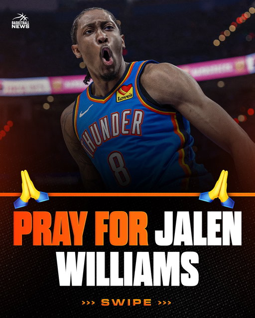 Prayers up for Jalen Williams after a scary injury against the Clippers. 💔

The Thunder All-Star went down after an awkward landing on a shot attempt, appearing to badly injure his ankle. Williams was unable to stand or walk off under his own power, and medical personnel had to wheel him back to the locker room.

It’s an especially concerning moment considering his recent injury history and how important he is to Oklahoma City’s championship aspirations. There is no confirmed diagnosis or timetable for his return yet.

Hoping for the best possible news for J-Dub. 🙏

Follow @BasketballNews for all things hoops.