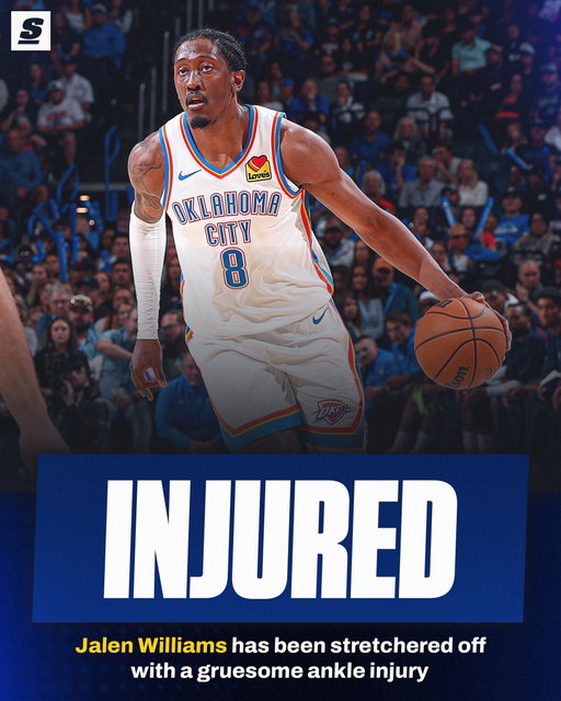 Thinking of Jalen Williams after what seemed like a terrible injury tonight. 💔🙏
[via @calmanza1007]