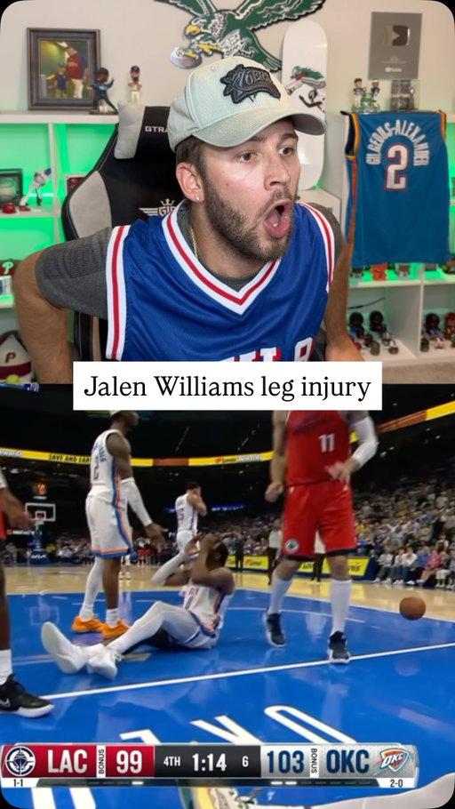 PRAYERS UP FOR JALEN WILLIAMS…

If viewing, follow @tinyy.tino 

#nba #okcthunder #clippers #reaction
