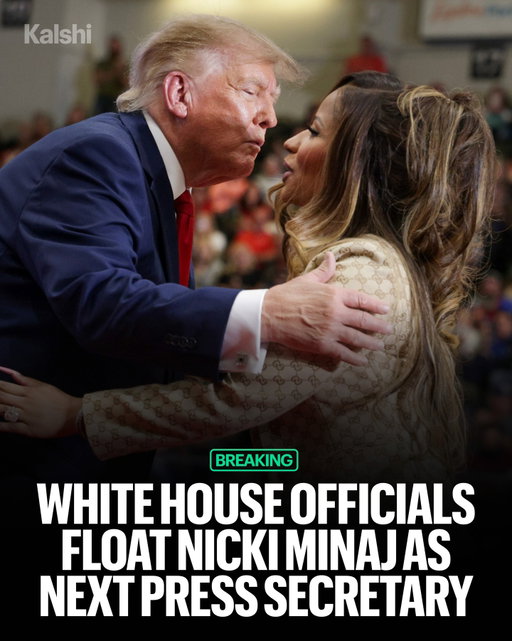 White House communications director Steven Cheung reportedly floated Nicki Minaj as a potential press secretary following Katie Zacharia’s departure after just five days in the role.⁠
⁠
Traders give Minaj an 8% chance of becoming Trump’s next White House press secretary.