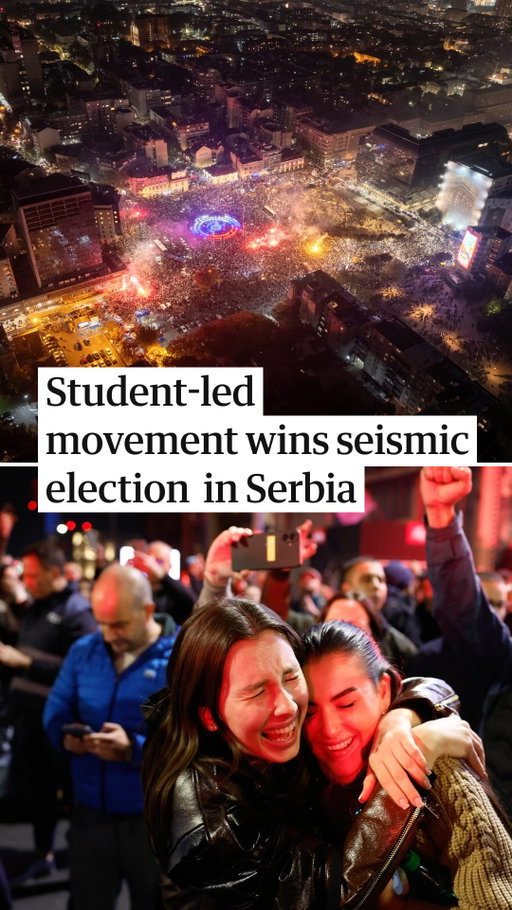 ‘We’re finally free!’ said Belgrade resident Sejla Kipic as news broke that Serbian leader Aleksandar Vučić’s 12 years in power had come to an end.

Celebrations erupted on the streets of the capital and in other cities, where hundreds of thousands had spent nearly two years peacefully protesting against a ruling power that had become increasingly authoritarian with allegations of widespread state corruption. 

The latest projection suggests the student-led movement will have 140 seats in the new parliament, well clear of the 126 required for majority, with 103 for Vučić’s bloc. 

Head to the link in bio to read more.