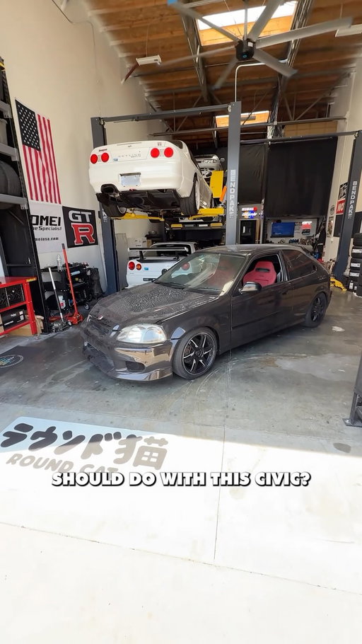 Every legendary build starts with a questionable financial decision. 😂💸

Meet our latest project… a Honda Civic EK9 Type R with a few tricks up its sleeve. 👀

C-West bumper, FRP vented fenders, random ass wheels, a little JDM goodness, and an engine bay that’s begging for something absolutely ridiculous.

Our client handed us the keys, and we’re about to give this iconic Honda the @roundcatgarage treatment! 🔥

The goal? Build something that turns heads, breaks necks, and makes a serious statement for @seiboncarbon at SEMA.

What would YOU do with this EK9? Drop your wildest ideas below. 👇

#RoundCatGarage #EK9 #CivicTypeR #HondaCivic #JDM HondaBuild SEMA2026 ProjectCar