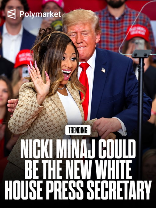 Nicki Minaj is being floated as the next White House press secretary after Katie Zacharia’s firing.

White House Communications Director Steven Cheung suggested the rapper for the role, prompting reactions from the White House and Trump adviser Alex Bruesewitz.

Minaj also responded with emojis, though there is no confirmation she is being seriously considered.