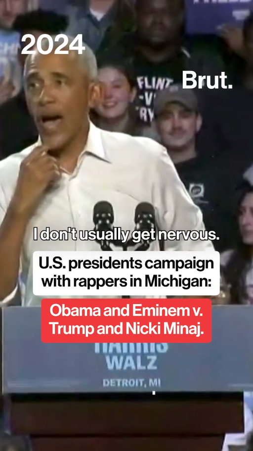 On October 25, Trump made unfiltered comments about Nicki Minaj before bringing her on stage during a rally in Port Huron, Michigan. Here's how last night's rally compared to Obama campaigning with Eminem in Detroit before the 2024 presidential election. #Obama #Trump #Eminem #NickiMinaj #Rally