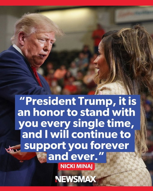 MINAJ'S FOREVER PLEDGE: Rap superstar Nicki Minaj expressed her continued support for President Donald Trump during Sunday's rally in Port Huron, Michigan, declaring that it was an honor to stand alongside him.