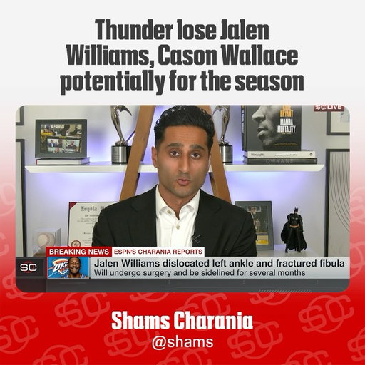 Just in on SportsCenter -- Thunder suffer devastating, significant injuries to Jalen Williams and Cason Wallace.