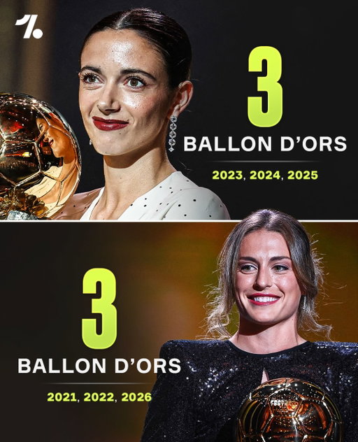 Two absolute trailblazers of the women’s game 😮‍💨🐐 Alexia Putellas joins Aitana Bonmati as the only other player to be awarded the Ballon d’Or Féminin THREE times 🤯🇪🇸

There’s just something about Spanish midfielders 🏆✨