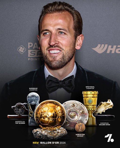 Harry Kane ends an unforgettable 2025/26 with the ultimate prize 🥹

🏆 Ballon d’Or
🏆 Bundesliga
🏆 DFB-Pokal
🏆 Franz Beckenbauer Supercup
🥉 World Cup Bronze medal
🥾 European Golden shoe
🔥 Bundesliga top scorer

Finally getting the respect and admiration a player of sheer class deserves 👏✨