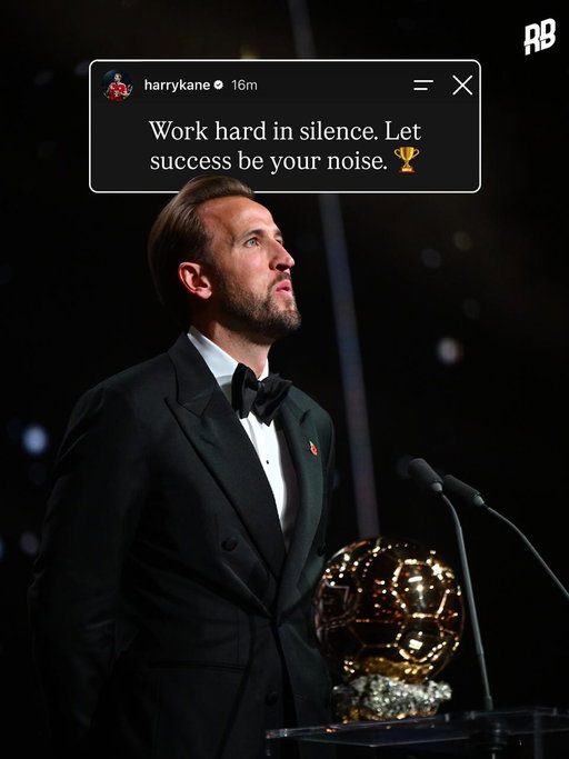 This is an example to all young ballers out there… the first message Harry Kane has shared since his Ballon d’Or is about working in silence. 🫡💪🏽

We’ve heard the stories about Kane always staying behind and grinding. He was always overlooked until he made sure he wasn’t. 

He got the ultimate reward tonight… the hard work paid off. 🥹