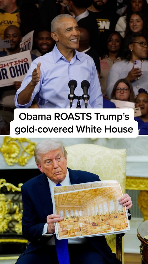 “He’s got the White House looking like Saddam Hussein opened a Cheesecake Factory.”

Former President Barack Obama mocked President Donald Trump over his White House renovations.

#obama #trump #whitehouse