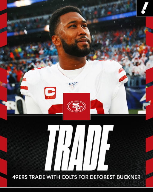 BREAKING: The 49ers are trading for three-time Pro Bowl DT DeForest Buckner from the Colts, per @rapsheet and @Adamschefter.

Buckner is back in The Bay with the team that drafted him and he made a SB appearance with 💪