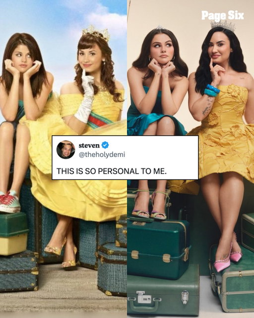 Selena Gomez and Demi Lovato recreated the poster from "Princess Protection Program" for their new Rare Beauty Campaign. 🥹🥹

📸: Disney; Rare Beauty