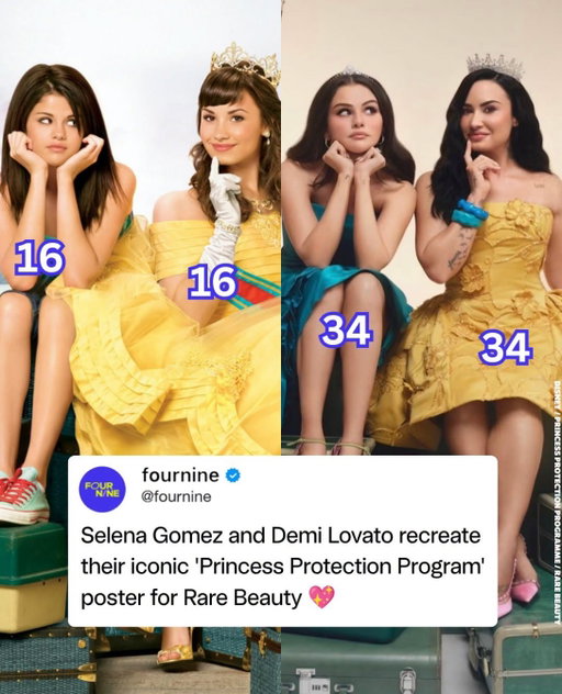 The princesses are back, and our inner child is screaming!!!

Nearly two decades after Princess Protection Program, Selena Gomez and Demi Lovato have recreated the film’s iconic poster for Selena’s brand, Rare Beauty, launched on Wednesday, October 28. The campaign, called “Still Making Each Other Blush,” comes with a special set of two of the brand’s liquid blushes.

The pair first met on Barney & Friends in 2002, so this collab celebrates almost 25 years of friendship. Demi said the shoot felt like a total throwback: “Being on set together felt like we were back in our old bedrooms making YouTube videos and playing with makeup.”

She also called the project “such a full-circle moment,” adding that she’s loved Selena’s liquid blush ever since the brand launched.

Carter and Rosie, together again. We’re officially emotional.

#SelenaGomez #DemiLovato #RareBeauty #PrincessProtectionProgram