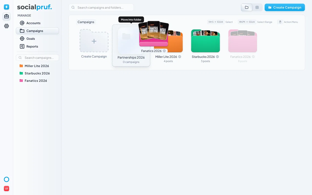 Grouping brand campaigns into a single portfolio folder