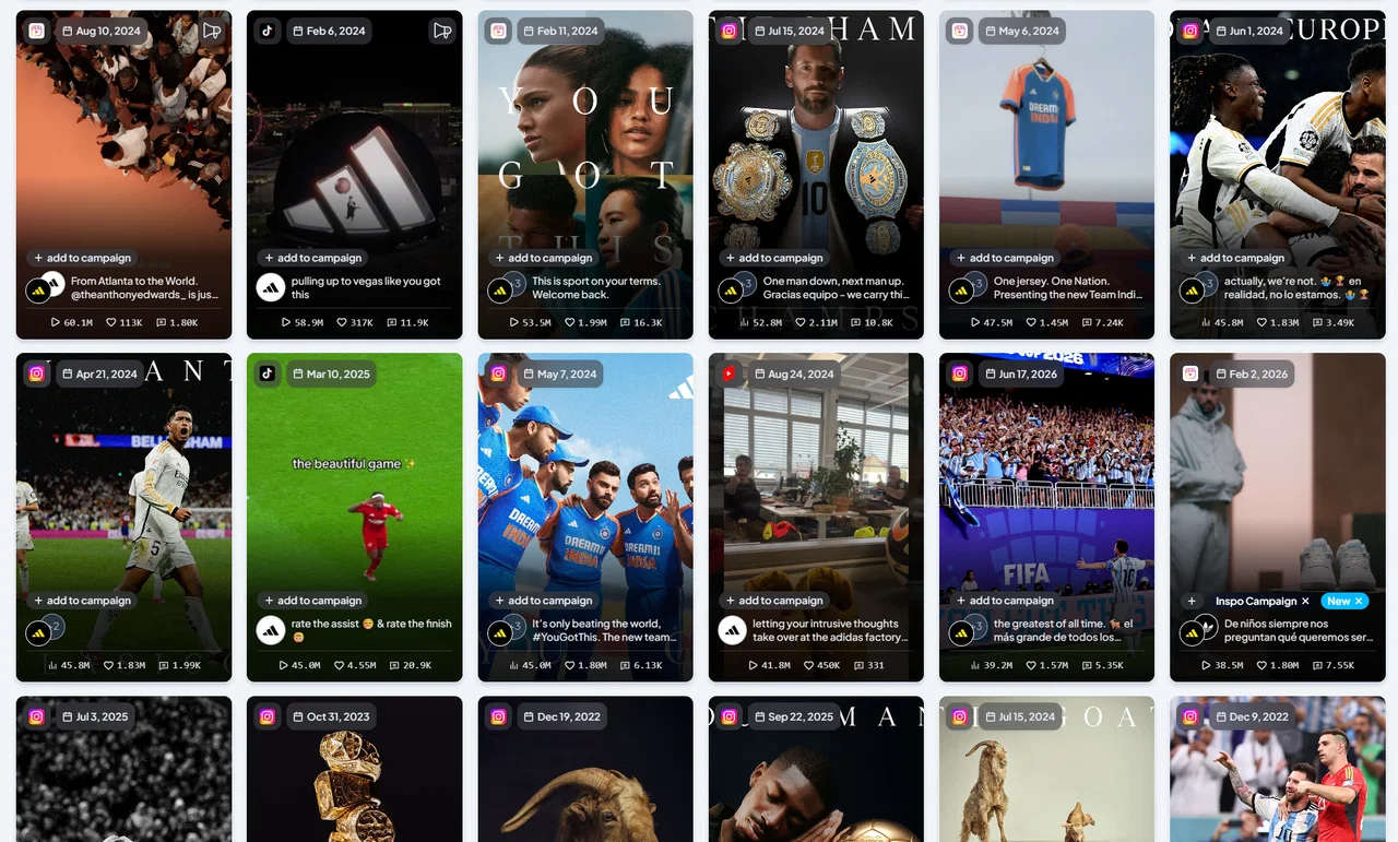 The Explore page content grid