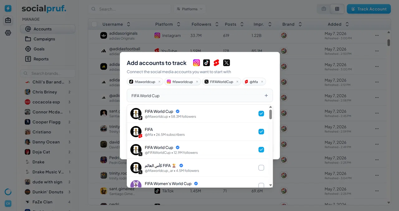 Tracking new accounts in Manage