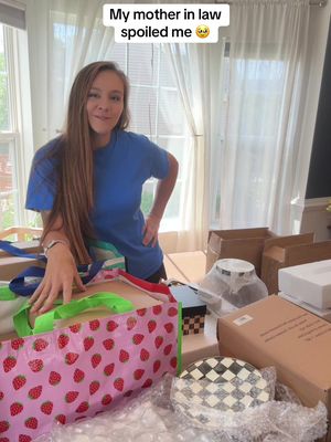 The world’s best mother in law 💓 always showing up with the best goodies for me & my babies #motherinlaw #shoppinghaul #mackenziechilds #inlaws #marriedlife #spoiled #daughterinlaw #CapCut 