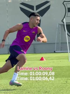 Who is faster? 🏎️⚡️ #fcbarcelona #barçaontiktok #barcelona #lamineyamal #roony #deportesentiktok 