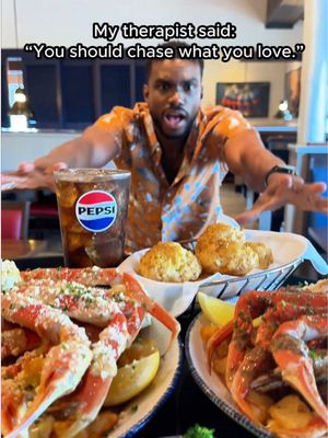 Self-care starts with knowing what you need. And sometimes, what you need is a heaping plate of buttery, garlicky, Parmesan-covered crab. #crablegs #mukbang #therapy @Pepsi 