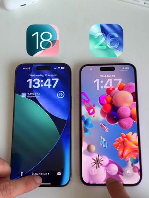 New speed & animation on iPhone! Also hard to see, but opening apps in iOS 26 is so much faster now! #ios18vs26 #ios26 #ios26update #iphone17 #ios26features 