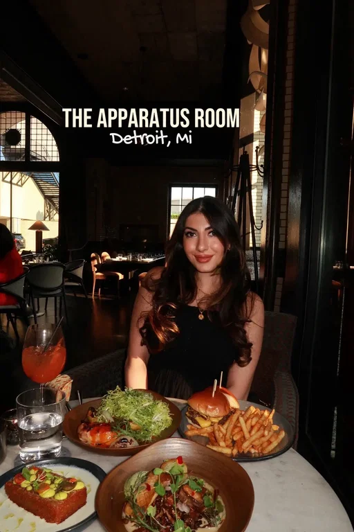 Always in my foodie era ✨ An amazing amazing dinner at The Apparatus Room that I’m still thinking about 💭 one of my favorite spots downtown located inside of the Detroit Foundation Hotel!   Perfect for date night or a night out with friends/family! ✨ Swipe to see all of the yummy food we got to try out!!  #apparatusroom #detroit #detroitfoodie #michigan #detroitfood 