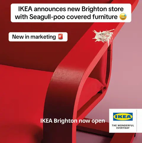 Brighton are known for their seagulls who sometimes leave behind not-so lovely markings.  A playful campaign from @IKEA to announcing their arrival in Brighton!  #brighton #brightonmarina #brightonuk #ikea #seagulls 