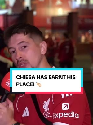 'EARNT HIS PLACE!' 👏🏻 @Doyle - @freestyledm buzzing for Federico Chiesa 🤩 #FedericoChiesa #LiverpoolFC #LIVBOU #TheKopTV #FanCams 