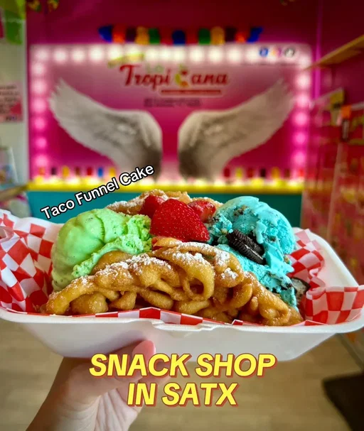 @🥭Fruteria La Tropicana🍍 has everything your cravings could want—loaded mangonadas, fresh fruit cups, refreshing aguas frescas, cheesy elotes (white & yellow corn), raspas, tostitos preparados & exotic snacks! 🌽🍉🍧 But that’s just the start. 👀⬇️ They are constantly adding fun new items!  🍫 A full Dubai chocolate menu featuring their NEW famous Labubu’s + other chocolate creations 🥭 The viral Asian fruit ice cream creams everyone’s raving about 🍊 Their super popular Rusa drink  🍨 Taco Funnel Cakes with 3 scoops of ice cream  📍 8518 Culebra Rd, San Antonio, TX 78251 📍 100 Crossroads Blvd, San Antonio, TX 78201 Thank you Fruteria La Tropicana for sponsoring this post and supporting SAFoodie!  #snacks #snackshop #desserts #satx #sanantonio #sanantoniotx #sanantoniofoodie 