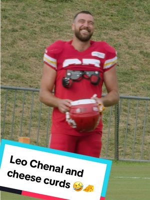 The greatest things to come out of Wisconsin… Leo Chenal and cheese curds 🤣 #traviskelce #chiefs #micdup #wisconsin #cheesecurds