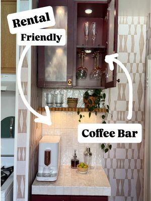 #ad ok wow, that definitely made a big difference 😦 now after making my coffee, I just stand there and stare at this little special corner of my kitchen 🥹 I LOVE IT 😍 #lowesfinds #lowespartner @Lowe’s @MagicLinks #magiclinks 