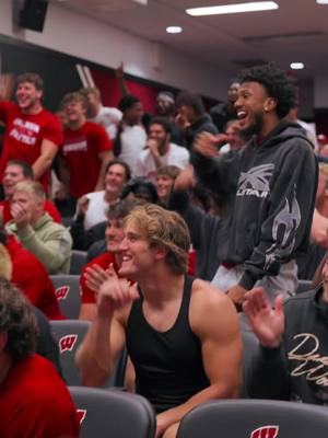 safe to say the team is excited about the new uniforms 😁 #Badgers #CollegeFootball #surprise 