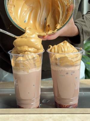 Fluffy coffee with chocolate milk!  #coffeebro #fluffycoffee #viralcoffee 