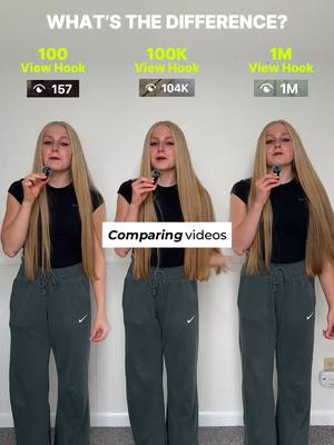 100 View v.s 100K View v.s. 1M View Hook 🧠 Follow for more social media marketing education! ✅