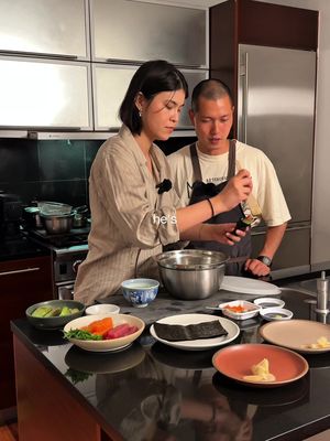 date night for $20 per person :) making sushi handrolls!!! #datenightideas #cookingathome #sushi #cookingtips #temaki 