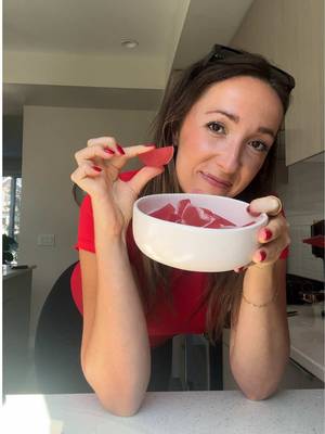 Sour Watermelon Protein Gummies with 358 calories and 88 grams of protein 🍉 If you’ve ever wanted a sweet snack that’s actually good for you, these Watermelon Protein Gummies are it. They’re chewy, candy-like, and packed with protein thanks to the Sour Watermelon Candy Clear Protein & gelatin. Perfect for satisfying that sweet tooth without blowing your macros. @1UpNutrition is currently running a sale that if you buy 2 products you get 10% off, 4 products for 15% off and 6 products for 20% off. Then use code BAILS for an ADDITIONAL 20% off!! 🔥🔥🔥 INGREDIENTS - 2 scoops Sour Watermelon Candy Clear Protein from 1UP (use code BAILS at checkout to save 20% on all products) 16 oz filtered water 4 tbsp gelatin DIRECTIONS - 1) In a small saucepan, add the water and protein powder. Whisk well until fully dissolved. 2) Sprinkle the gelatin powder evenly over the top and let it sit for 2–3 minutes to bloom. 3) Place the saucepan over low heat and stir continuously until the gelatin is completely dissolved (do not boil). 4) Pour the mixture into silicone molds or a parchment-lined dish. 5) Refrigerate for at least 2 hours, or until set. 6) Pop out of molds or cut into bite-sized pieces. Store the sour gummies in an airtight container in the fridge. Can also toss in some lemon juice and monk fruit sweetener for some extra ZINGGGG.  Keep in mind the texture of these are more “jell-o” like than say a sour key. They are amazing for staying on track but are not an exact replica of chewy candy!! #sourcandy #sourcandyrecipe #proteincandy #proteindessert #easydessertrecipes  