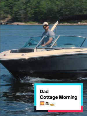 Early mornings, fresh air, and Dad doing Dad things 🌄 🚤 ☕️  #CottageMood #MorningMagic #dad