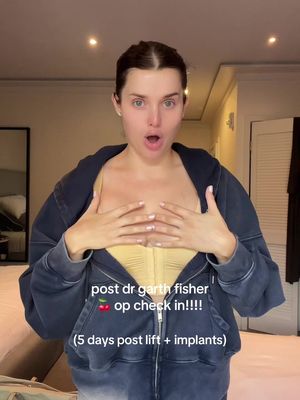 does this count as a 🥥🥥 reveal? i’m only day 5 but omg i am so happy 🥹 @Dr. Garth Fisher have to keep reminding myself it only gets easier!! but this whole experience/the team have made everything an absolute breeze 🫂🍒 #foryou #fyp #surgery #garthfisher #postop 